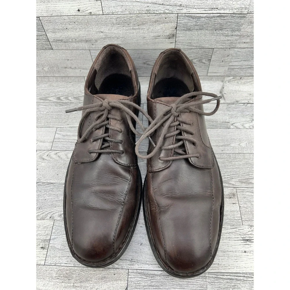 Born‎ Men H14052 Brown Leather Derby Shoes Square Toe Lace Up Oxfords Size 10M